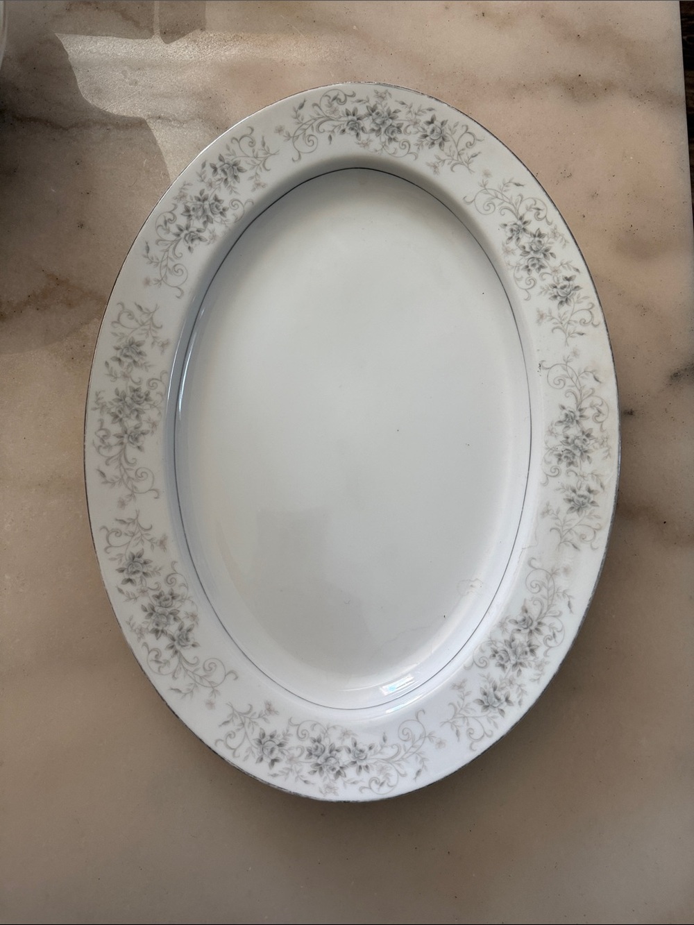 Camelot Classic White Floral Porcelain Serving Platter